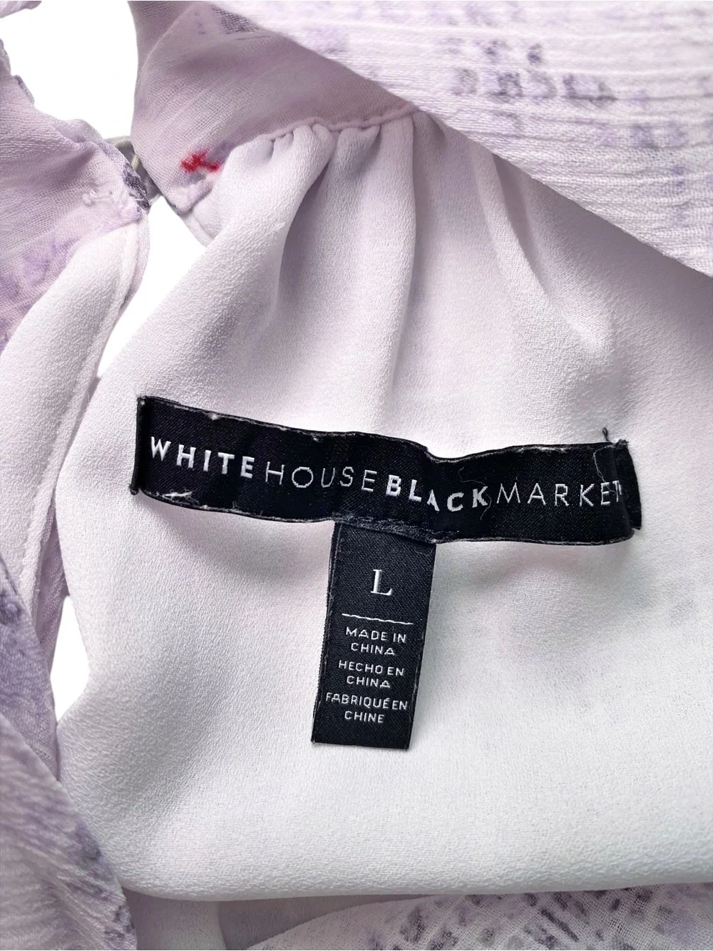 White House Black Market Lavender Snakeskin Halter Tie-Waist Blouse Size L - Picture 9 of 14